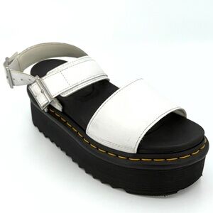Dr. Martens Voss Quad Platform Sandals Women’s US 7 White Leather Chunky Y2K